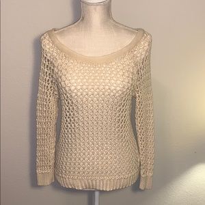 American Eagle cream eyelet ivory sweater medium
